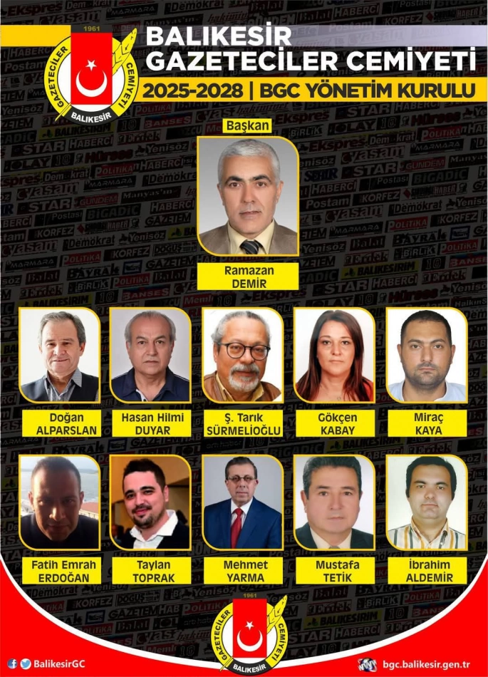 BCG Balıkesir Gazeteciler Cemiyeti Genel Kurulu'nda Ramazan Demir Başkan seçildi..!